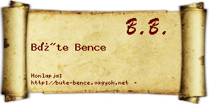 Büte Bence névjegykártya