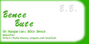 bence bute business card